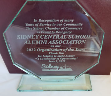 Sidney Chamber of Commerce Award to SCSAA